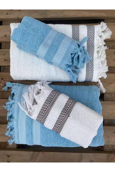 Sudem Home Collection King Size Bathroom Set - 4 Piece 100% Cotton Bath Towel Set