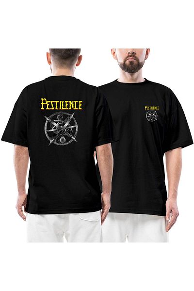 Z zepplin Pestilence Testimony Of The Ancients Μαύρο μπλουζάκι μεγάλου μεγέθους μπροστά πίσω με στάμπα