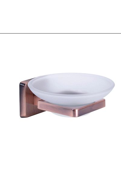 İSAOĞLU YAPI Bronze Solid Soap Dish Copper Bathroom Soap Dish with Etejer Design