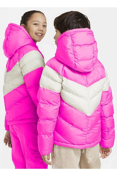 Nike Sportswear Synthetic Filled Hooded Unisex Children's Coat Puffer Coat Pink