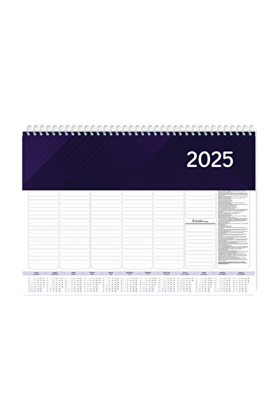 Cucik Haftalık Spiralli Masa Sümeni Takvimi 28X40cm