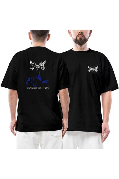 Z zepplin Mayhem Front Back Printed Black Oversize T-Shirt