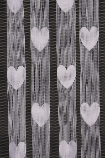 AKÇA TEKSTİL Hearted Model White Color Width 180 cm Length 280 cm Ready Rope Curtain