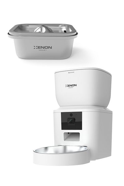 Xenon Smart White Smart Food Bowl and Steel Water Dispenser