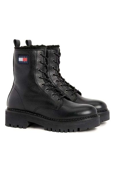 Tommy Jeans Black Booties Womens Shoes