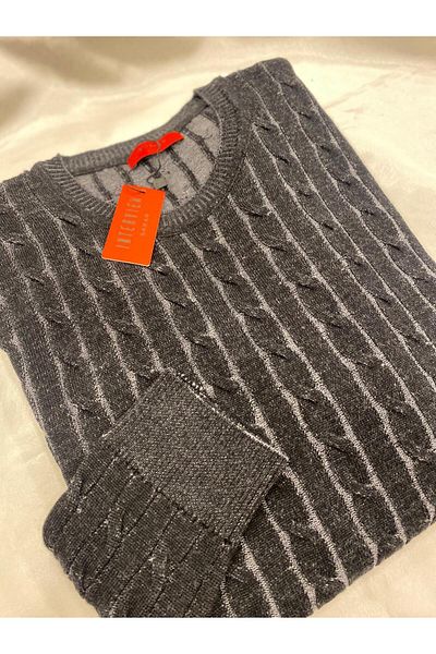 Sarar Pulover tricotat negru cu model Sarar - Gâtul O