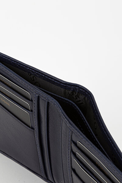 Fossil Boxed Genuine Leather Black Men's Hand Portfolio Card Holder Wallet with Extra Card Holder