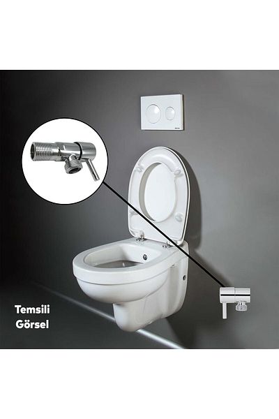 Badem10 Alafranga Flex Hose - Metal Connection Intermediate Faucet, Toilet Seat Open Close, Bite Tap, 1 Pcs Wc