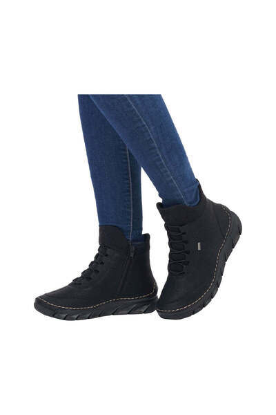 Rieker Black Booties Womens Shoes