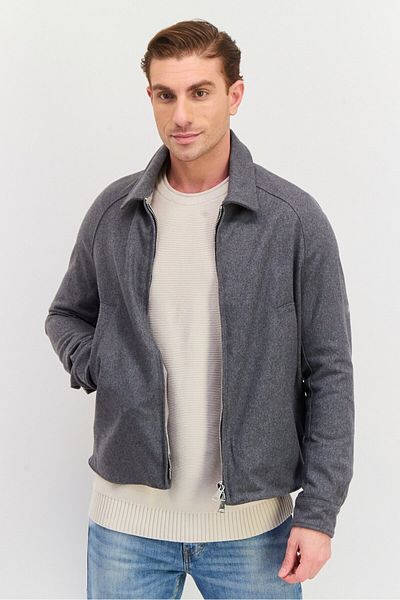 Tommy Hilfiger Men Heather Full Zip Jacket Shirt, Charcoal