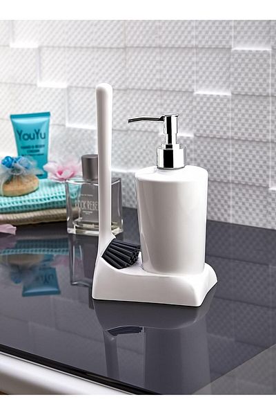 STOREMAX MU-ARTSHOP HOME Armona Perie din silicon Bucătărie Baie Dozator de săpun lichid Set suport burete tnca 871301
