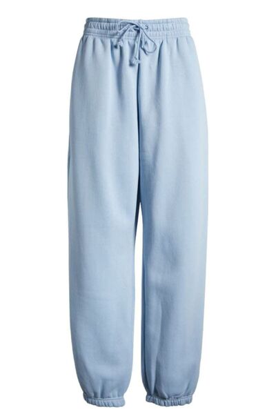 THE WHITE Φούτερ Unisex Μπλε Χρώμα επένδυση fleece Λαστιχένιο Πόδι