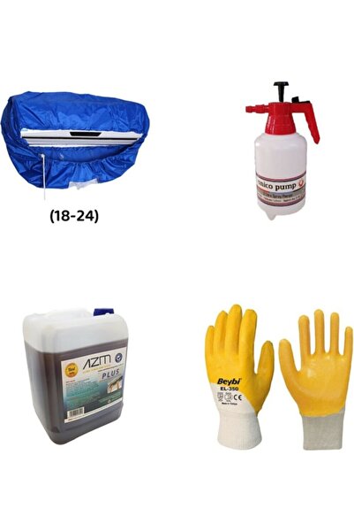 Ermiya 9000 /12000/18000 Btü Branda / Klima Temizleme Kimyasal 5 Lt Sıvısı /Eldiven/3 Metre Hortum / Pompa