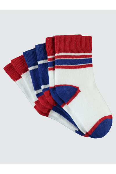 Civil Boys Boy's 3-Piece Socks 3-11 Years Red