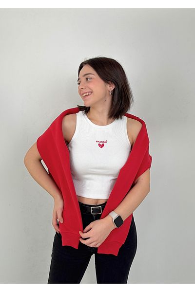 Mood Lab Set of 2 Heart Printed Fleece Sweatshirt and Tank Tops - Valentine's Day Special