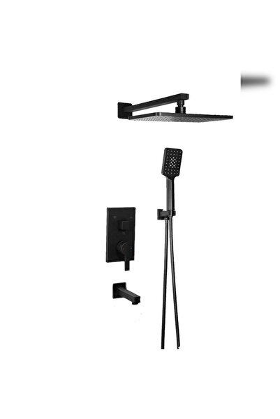 FAWER Faucet & Shower FAWER SİYAH ANKASTRE DUŞ SETİ 3 YÖNLÜ SOFT TOUCH - FULL...