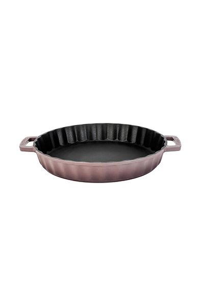 Lava 30 cm Iron Cast Metal Round Tray with Handle - Lvytp30K0-1R