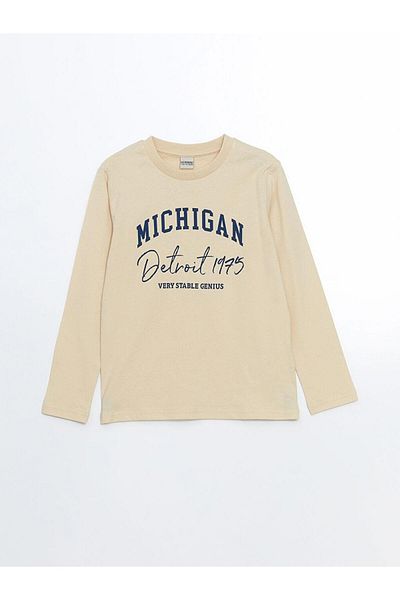 LC Waikiki LCW Kids Crew Neck Boston εμπριμέ μπλουζάκι για αγόρι