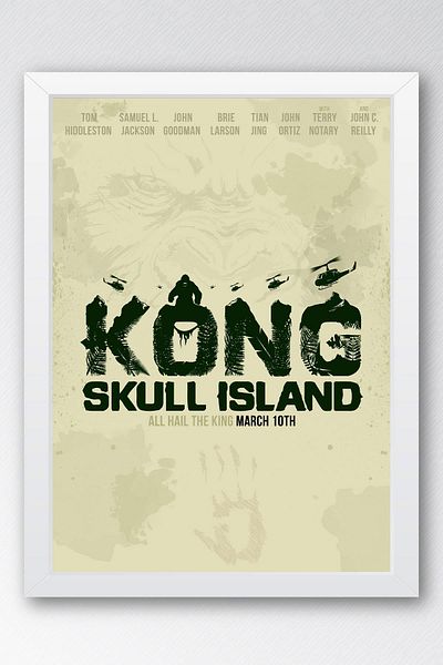 Saturn Επιτραπέζιο ζωγραφικής με κορνίζα Kong Skull Island - Ζωγραφική αφίσας ταινίας Skull Island