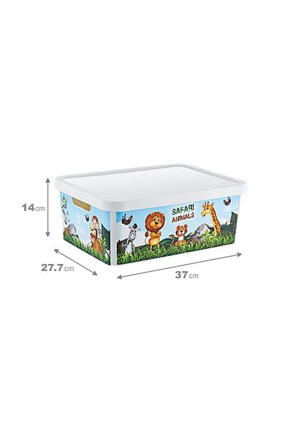 Smartware Stafi Patterned Multi-Purpose Box with Lid 12 Lt