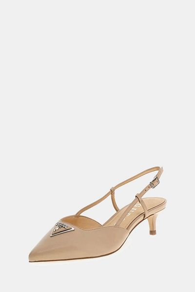 Guess Beige Women's Leather High Heel Shoes FLPJESLEA05TAUPE