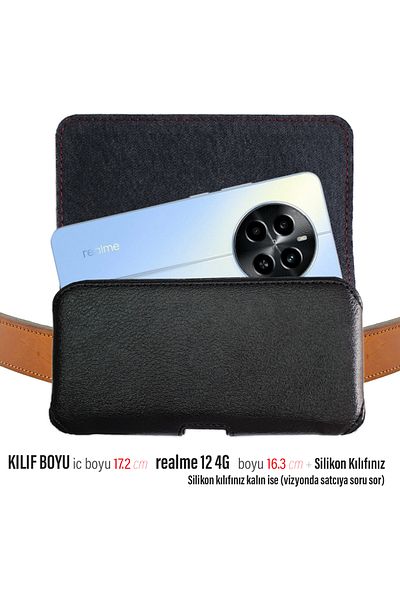 EXENAR For Realme 12 4g Belt Case Cover Waist Belt Case