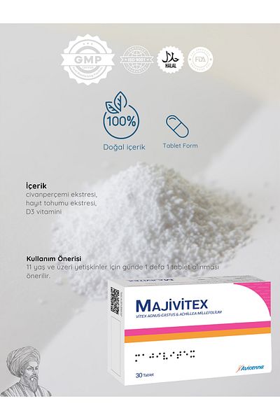 Avicenna Majivitex - Food Supplement with Cistern and Vitamin D3 - 30 Tablets