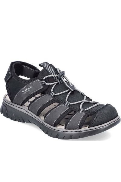 Rieker Black Sandals Mens Shoes