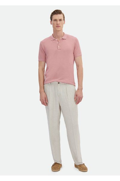 Ramsey Jacquard Polo Neck 100% Cotton T-shirt