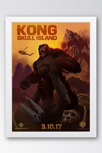 Saturn Pictură înrămată Kong Skull Island - Pictură poster film Skull Island