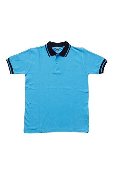 xdeonss Navy Blue Collared Turquoise Short Sleeve Solid Color 6-16 Years Old ...