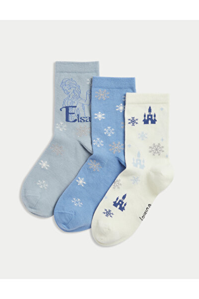 Marks & Spencer 3'lü Pamuklu Disney Frozen™ Çorap Seti