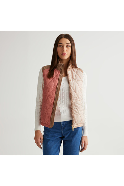 Gant Kadın Bej Dik Yaka Logolu Yelek