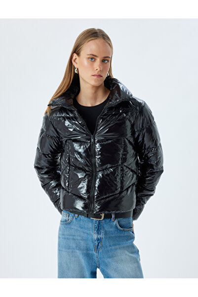 Koton Vízlepergető állógallér Cipzáras zseb Fényes rövid pehelykabát