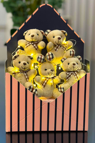 Halk Kitabevi Premium Led Işıklı Yumoş Peluş Ayıcık Buketi Sevgililer Günü He...