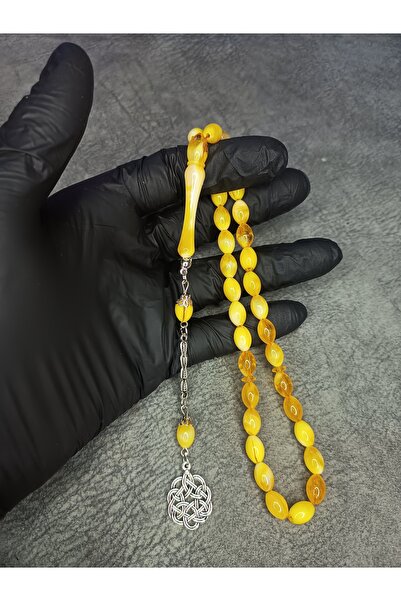 Mos Tespih Κίτρινο Μοκέτα Πούδρα Κεχριμπάρι Ροζάριο