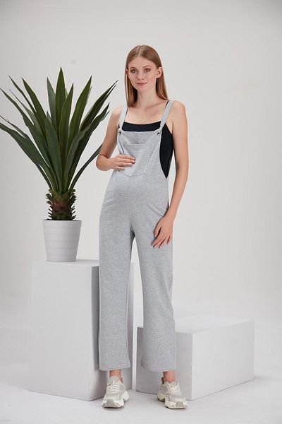 Işşıl 4493 Model Combed Cotton Maternity Gardener-Jumpsuit - Non-Knee and Tie-Up Strap