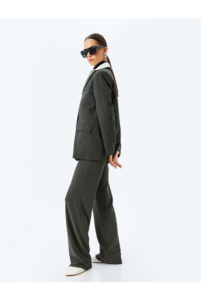 Koton Standard Waist Textured Wide Leg Trousers