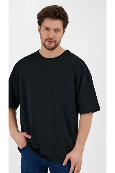 Dolunay İş Elbiseleri Unisex βαμβακερό μπλουζάκι χακί με λαιμόκοψη Oversize