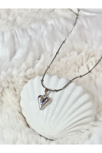 Store Heart Stainless Steel Women's Necklace Hypoallergenic & Adjustable Chain