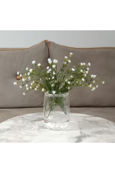 STOREMAX MU-ARTSHOP Περιλαμβάνεται, Λουλούδι σε βάζο, Λευκό Τεχνητό Λουλούδι, Διακοσμητικό Λευκό με Πέρλες 8x8x16cm tnca 871301