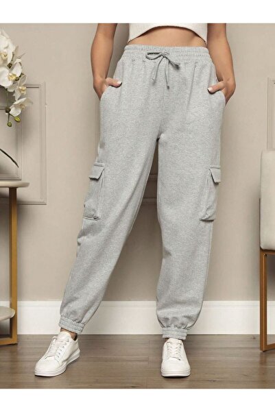 THE WHITE Γυναικείο Φούτερ επένδυση fleece σε γκρι χρώμα, πλαϊνή τσέπη τεμάχι...