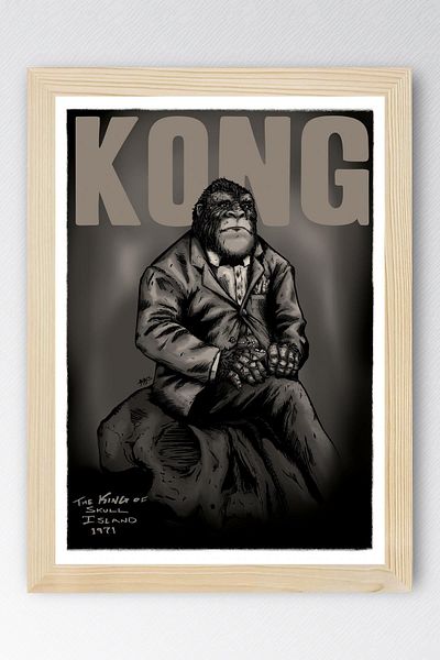 Saturn Pictură înrămată King Kong Skull Island - Pictură poster film Skull Island