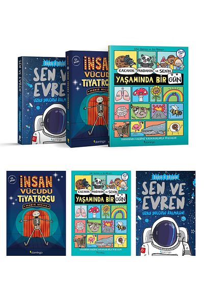 Penguin Books 3 Books Set - One Day about Human Body Theatre, Panda and Panda You and the Universe
