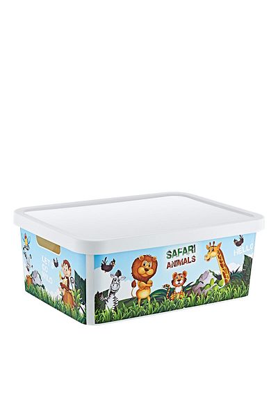 Smartware Stafi Patterned Multi-Purpose Box with Lid 12 Lt