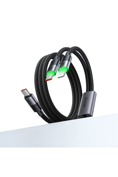 Mcdodo CA-6700 2in1 100W TypeC- iPhone Şarj Kablo 1.5M-Siyah
