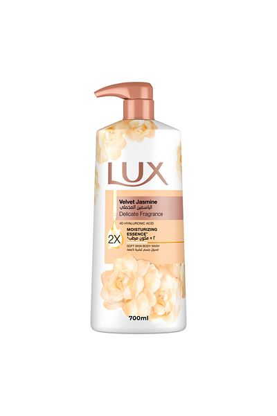 LUX غسول الجسم برائحة الياسمين المخملي، خلاصة مرطبة، حمض الهيالورونيك رباعي الأبعاد، 700 مل