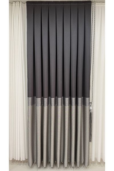 Fon Dünyası Anthracite Gray Silver Striped Board Backdrop - Single Wing