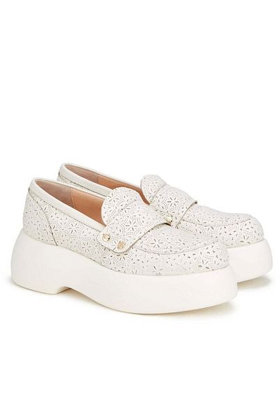 AGL White Flats Womens Shoes