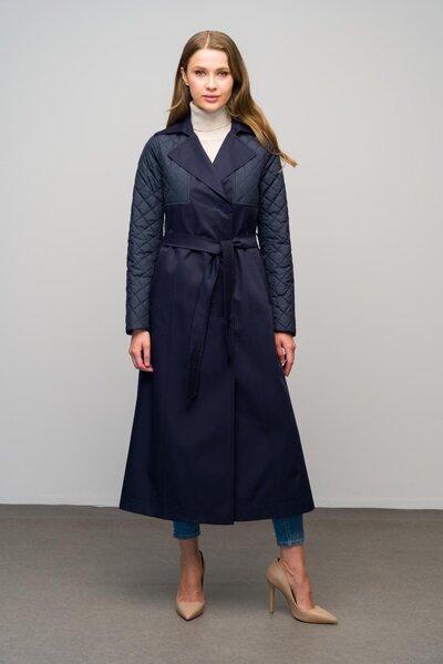 Olcay Námořnická modř 6627 - Vodoodpudivý prošívaný trenčkot s podšívkou